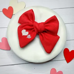 Embroidered Hearts Bow Strip Collection