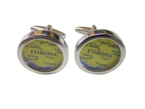 Ethiopia Map Pendant Cufflinks