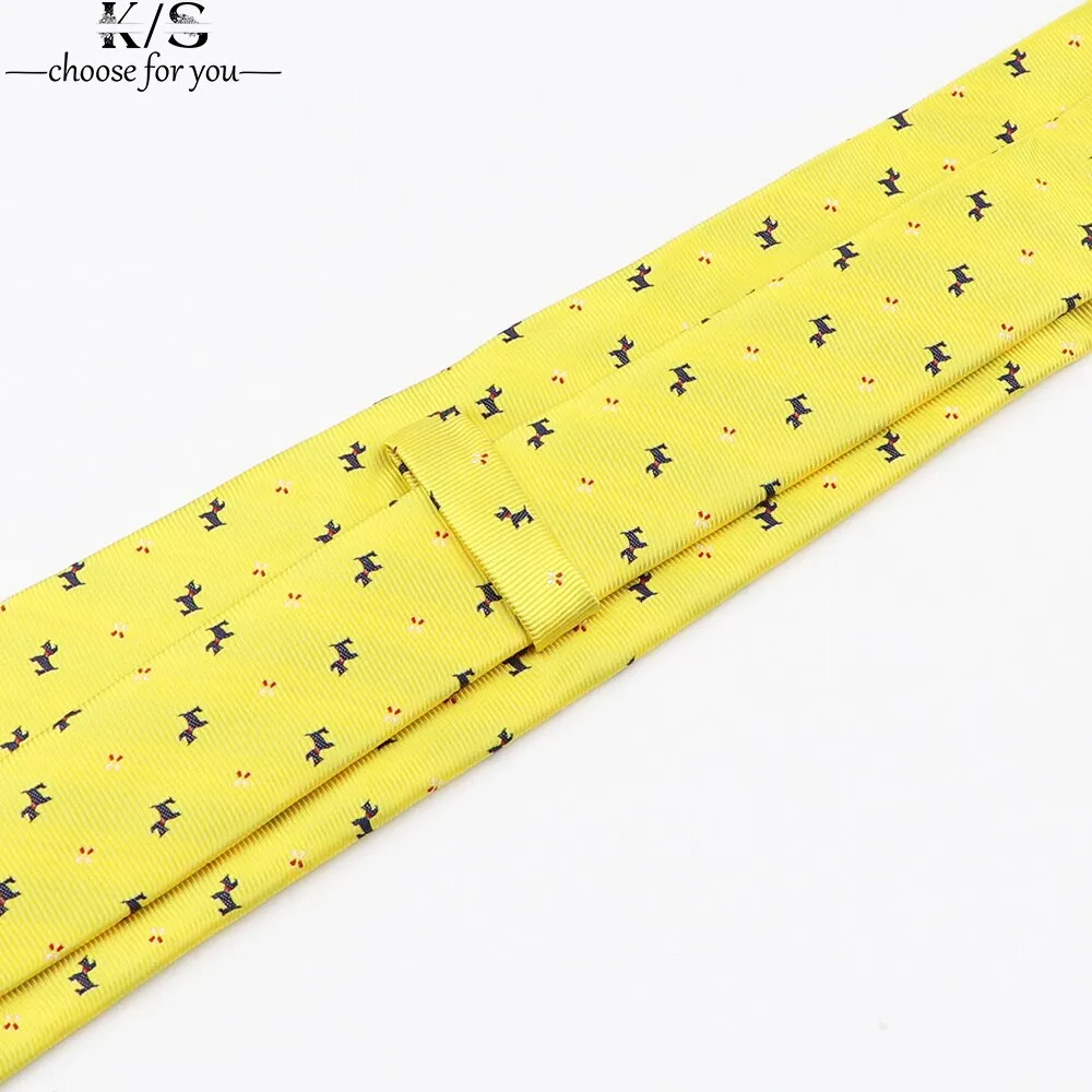 Fashion Men&#39;s Tie Casual Stripe Necktie Business Wedding Party Dress Wear 8cm Boy Birthday Gift Daily Cartoon Cute Yellow Ties