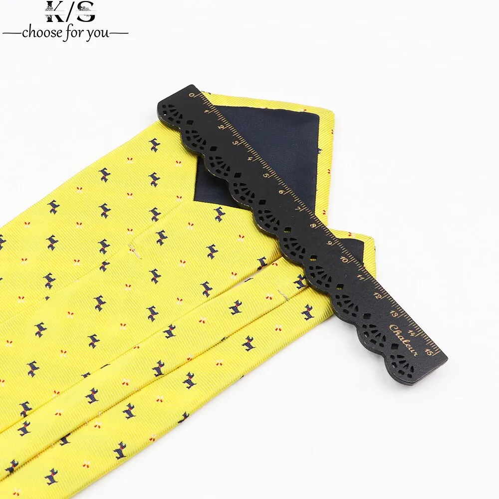 Fashion Men&#39;s Tie Casual Stripe Necktie Business Wedding Party Dress Wear 8cm Boy Birthday Gift Daily Cartoon Cute Yellow Ties