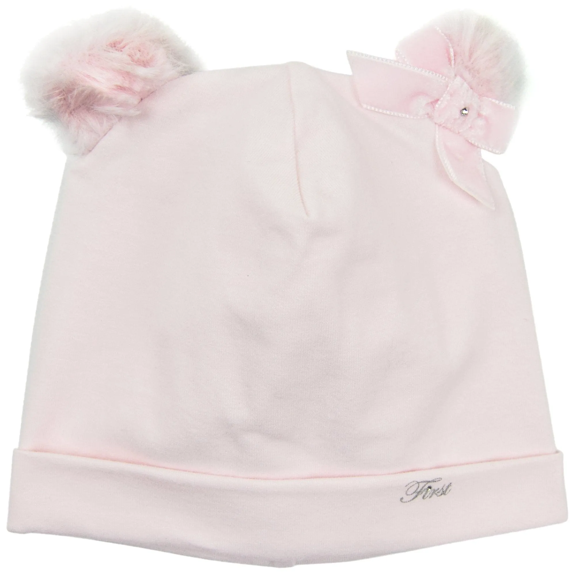 First Fur Ears Design Pink Hat