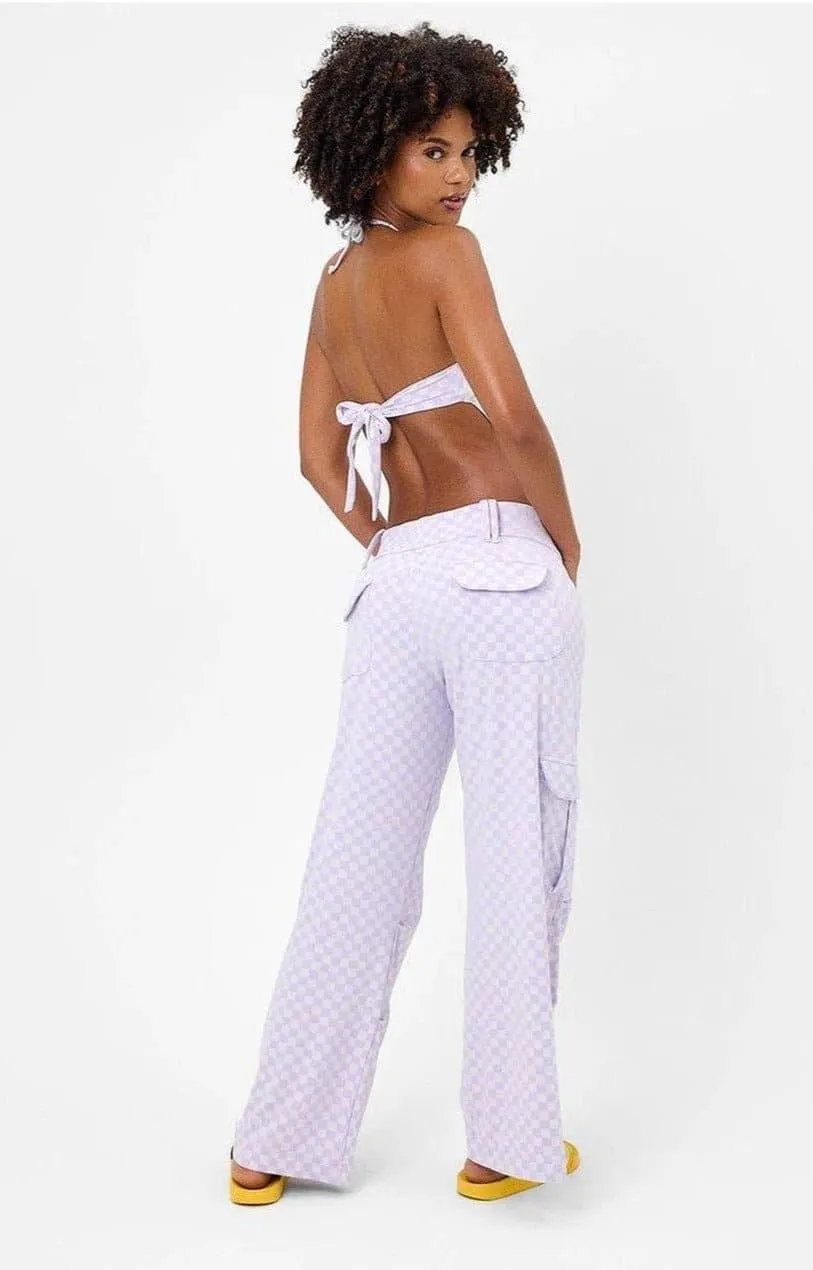 Frankies Bikinis Hennie Checkered Halter Bikini Top