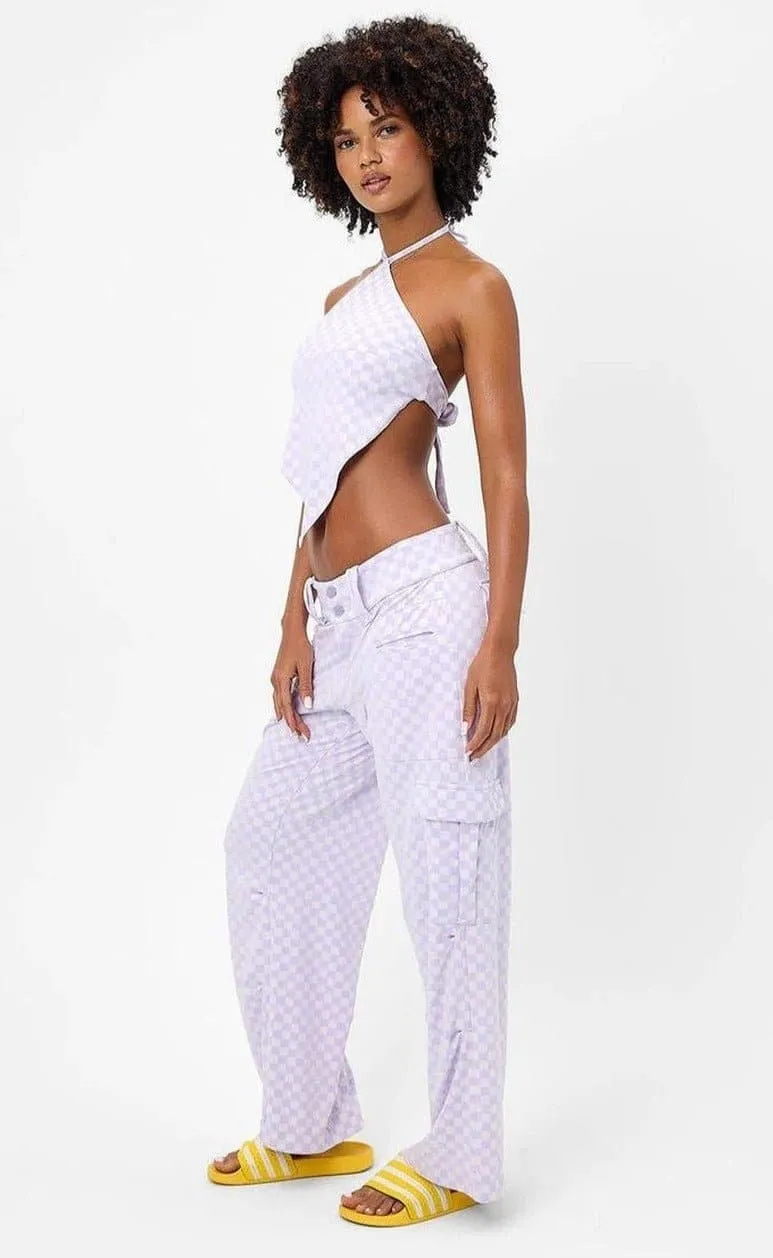 Frankies Bikinis Hennie Checkered Halter Bikini Top