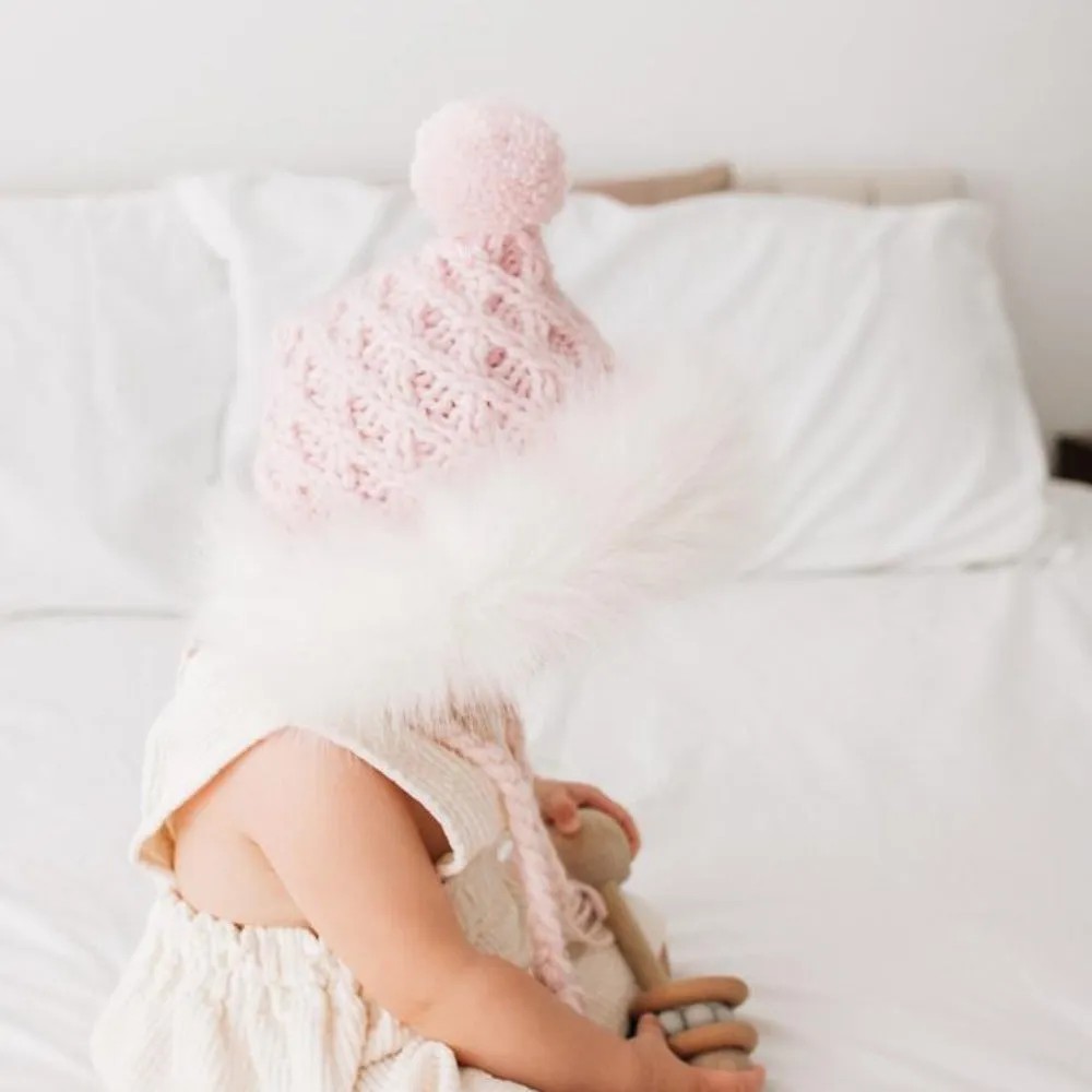 Fur Bonnet in Blush