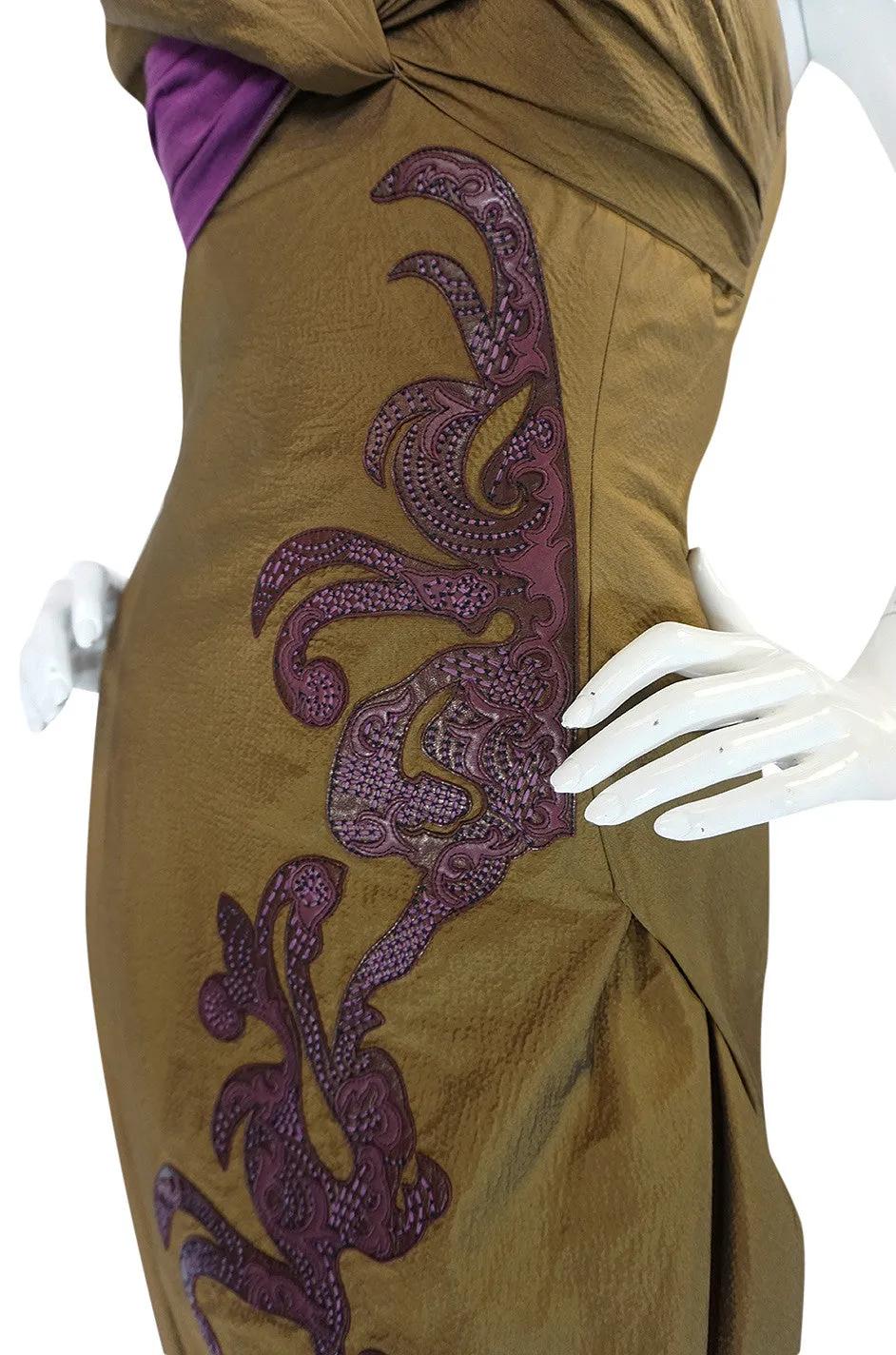 F/W 2005 Christian Lacroix Extraordinary Leather Detailed Dress