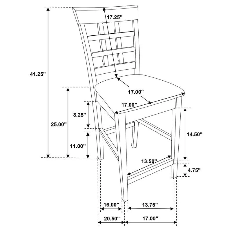Gabriel 7-piece Square Counter Height Dining Set Cappuccino - 100438-S7
