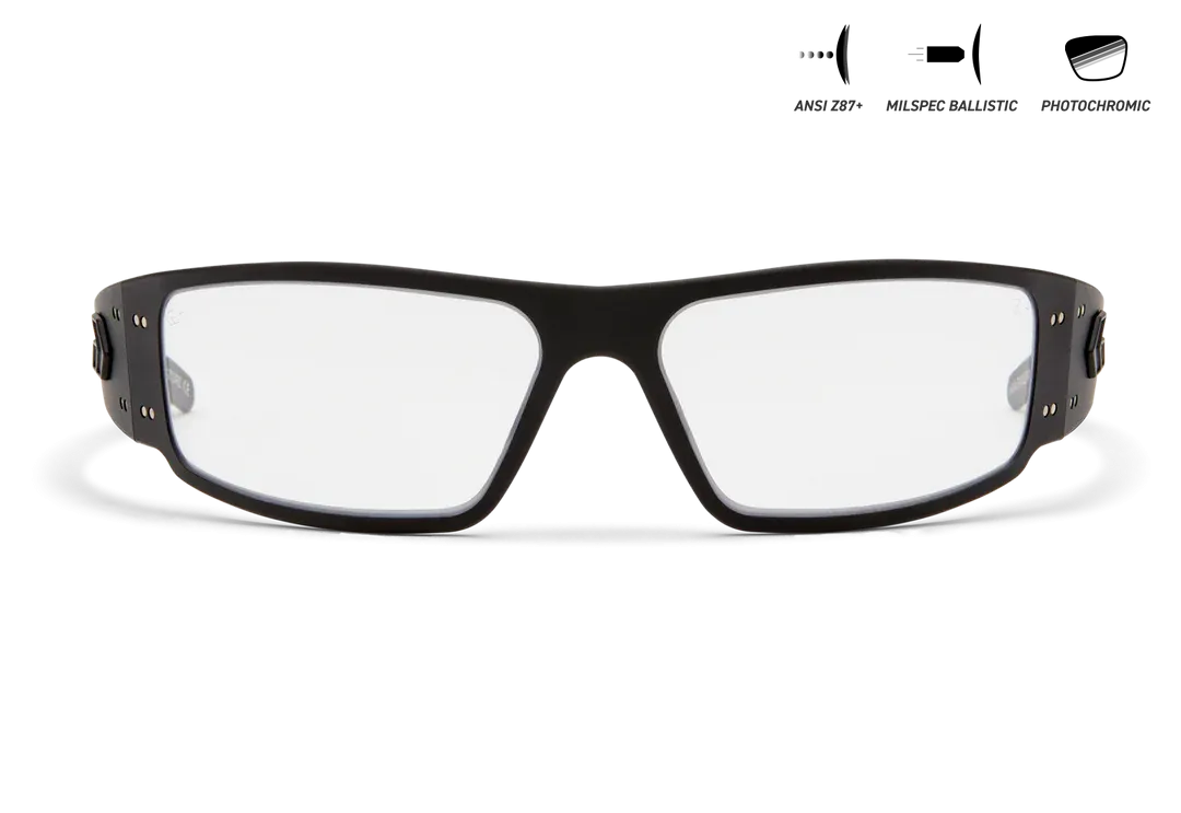 Gatorz Milspec Magnum, Matte Black, Ballistic ANSI Z87 ,  Photochromic Anti-Fog (Inferno)