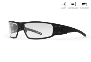 Gatorz Milspec Magnum, Matte Black, Ballistic ANSI Z87 ,  Photochromic Anti-Fog (Inferno)