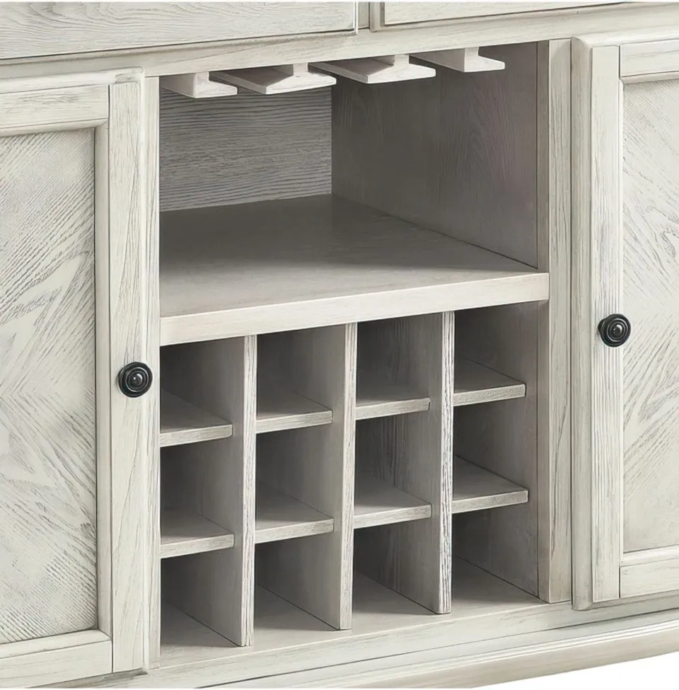 Getty Farmhouse Wood Multi-Storage Wine Cabinet