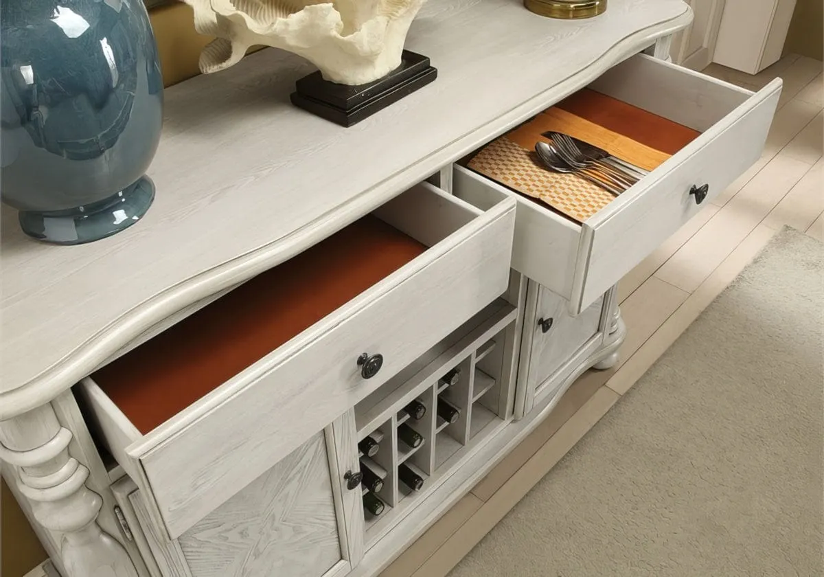 Getty Farmhouse Wood Multi-Storage Wine Cabinet