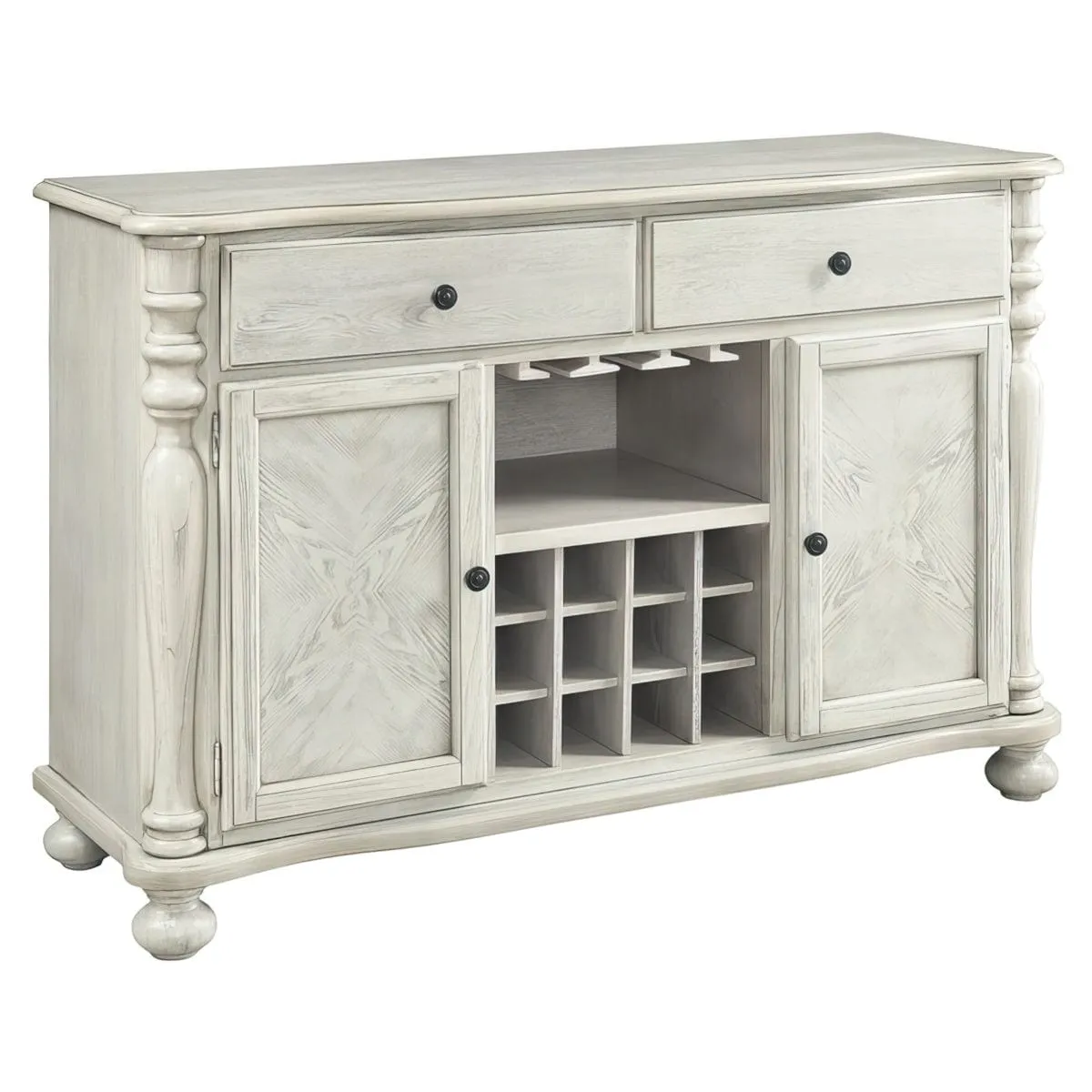 Getty Farmhouse Wood Multi-Storage Wine Cabinet
