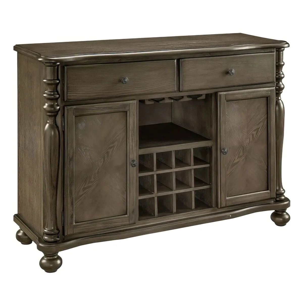 Getty Farmhouse Wood Multi-Storage Wine Cabinet