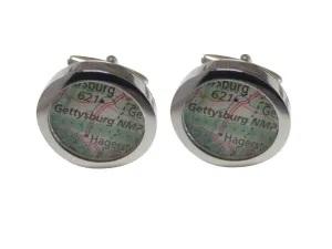 Gettysburg National Military Park Map Cufflinks
