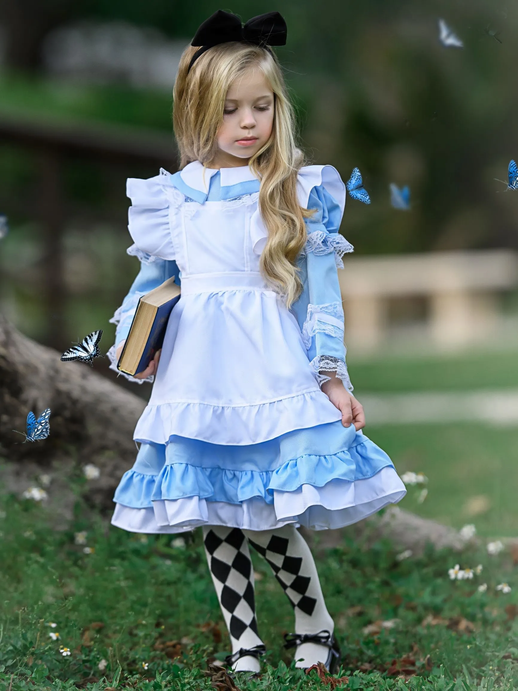Girls Enchanted Alice Ruffled Costume Dress