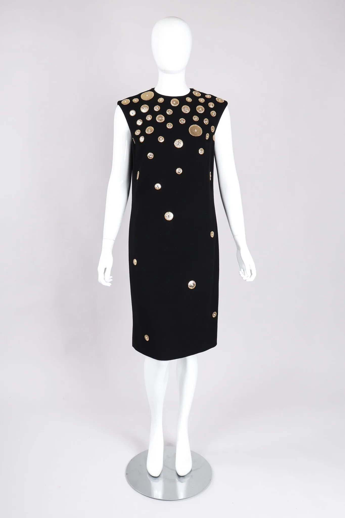 Gold Appliqué Shift Dress & Shawl