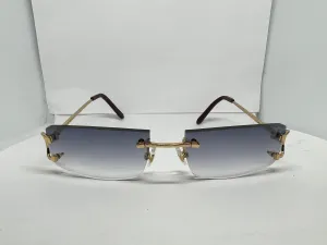 Gold Big C Wires w/ Blue Lenses