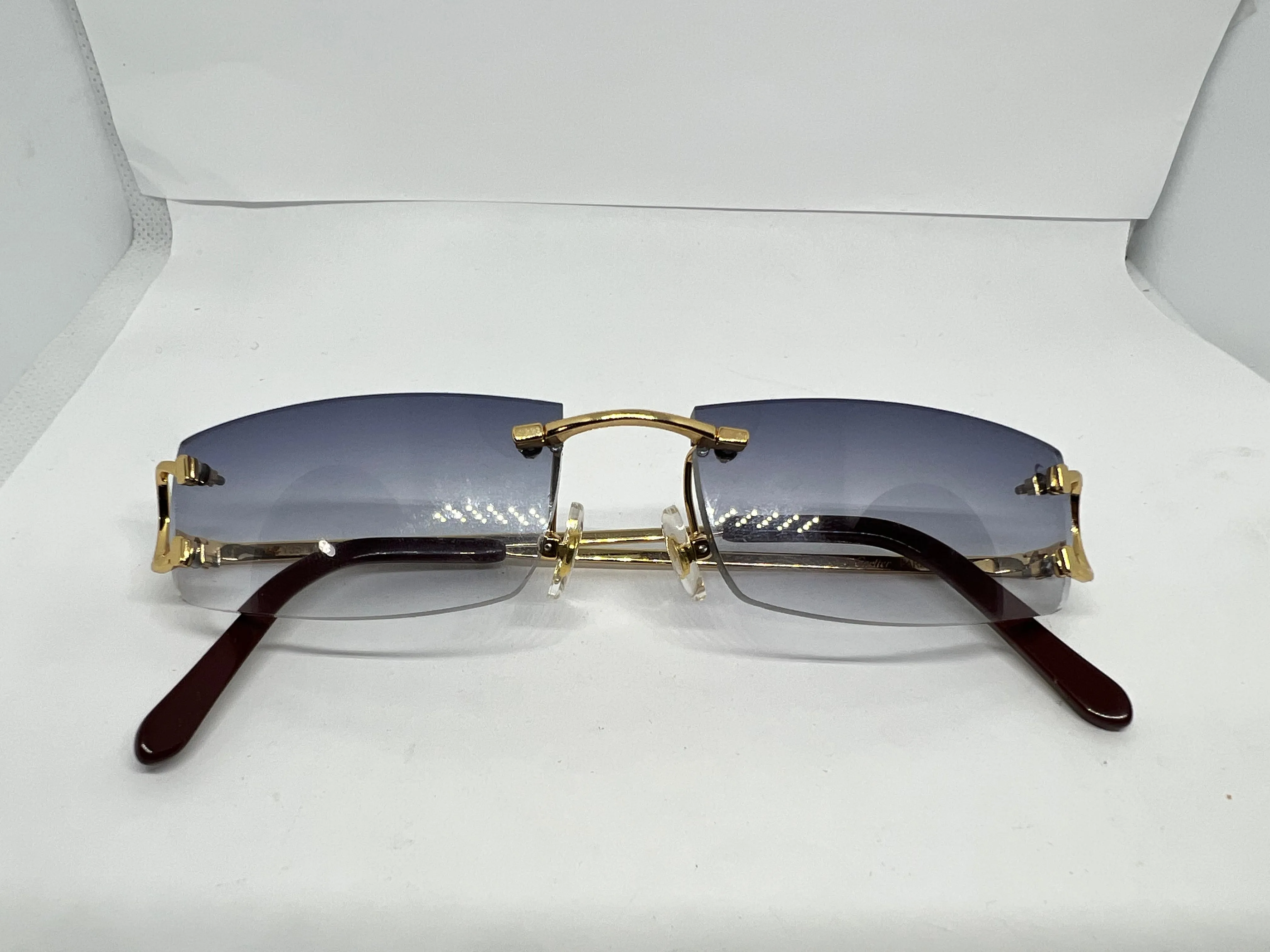 Gold Big C Wires w/ Blue Lenses