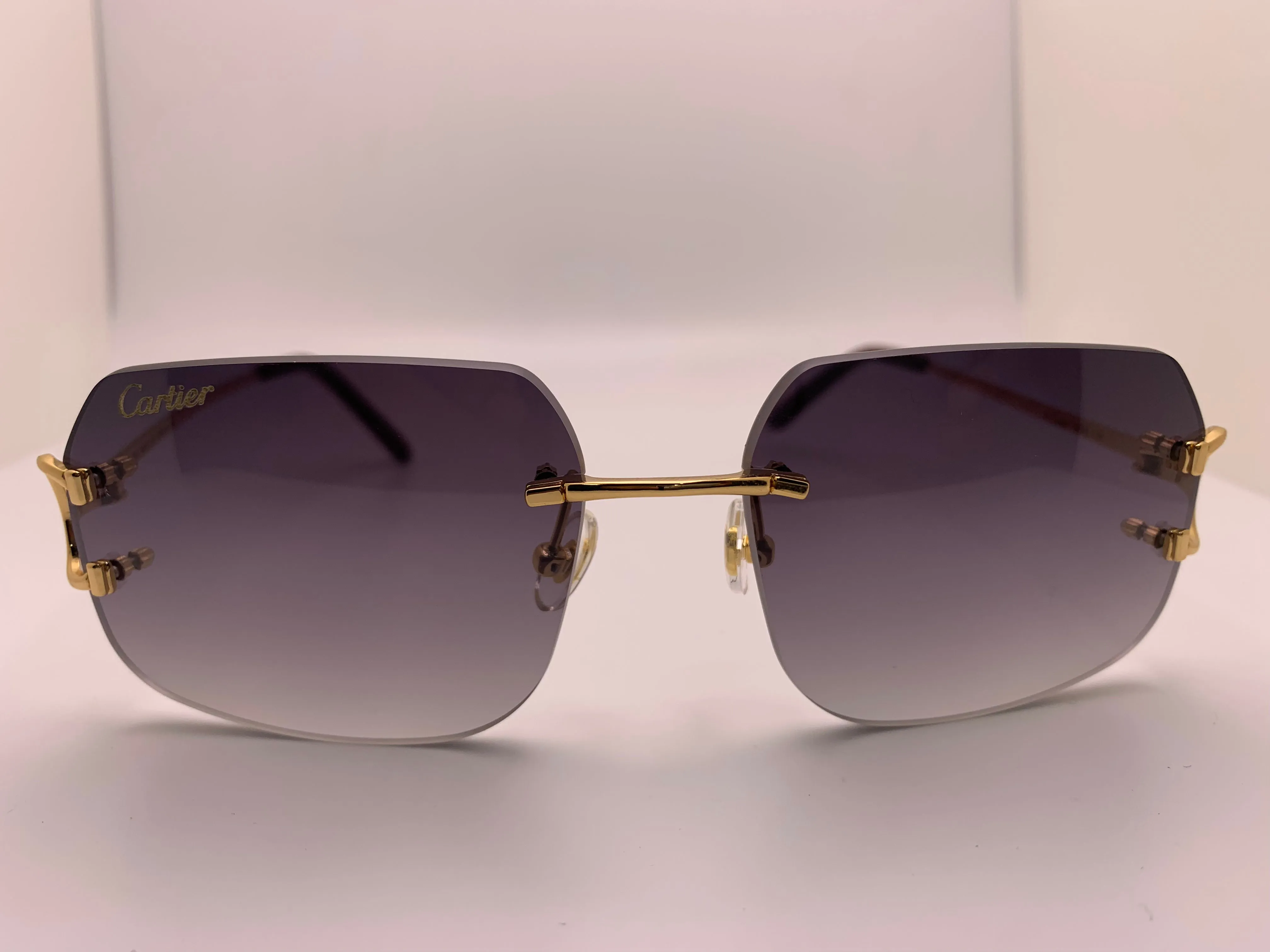 Gold Big Cs Square Smoke Grey Lenses
