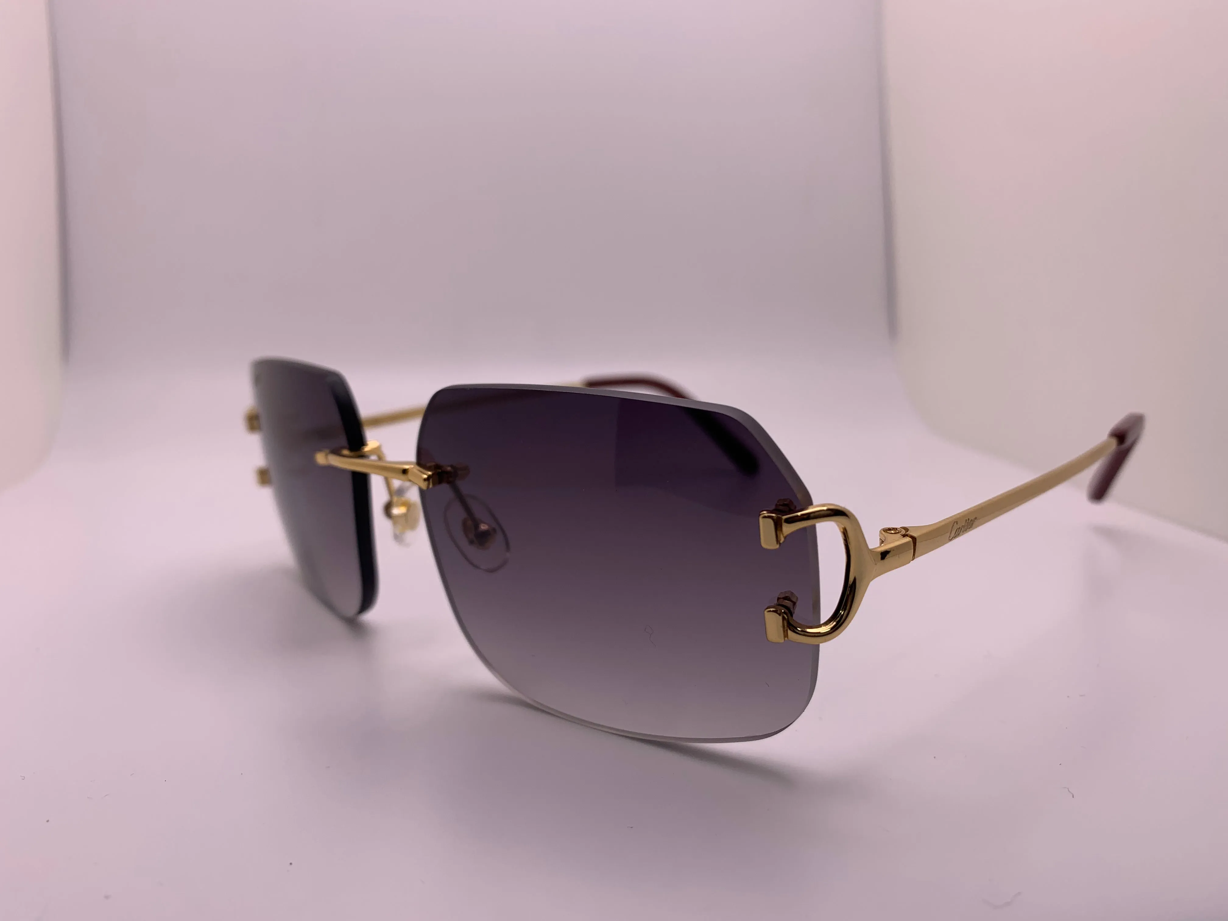 Gold Big Cs Square Smoke Grey Lenses