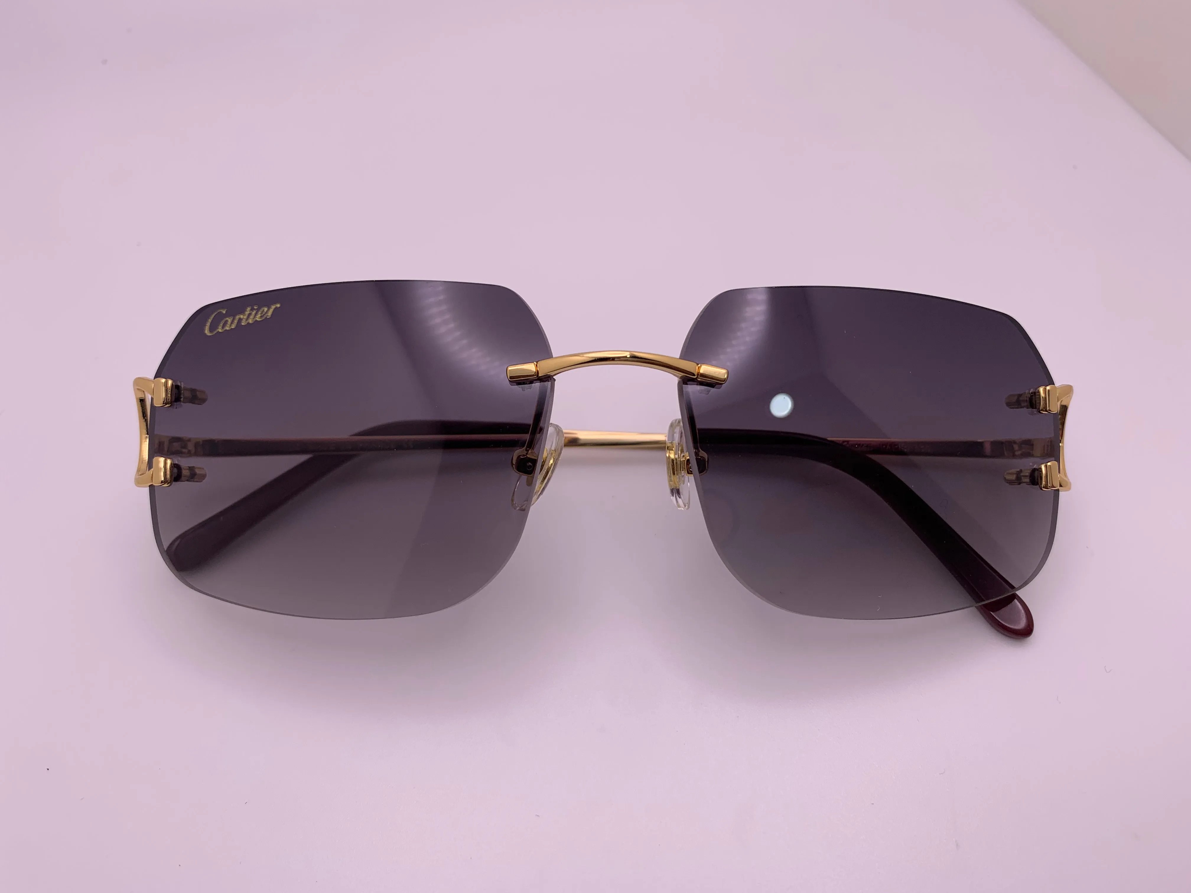 Gold Big Cs Square Smoke Grey Lenses