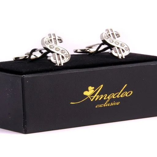 Gold   Dark Blue Mens Stainless Steel Squares Cufflinks for Shirt with Box - Hand Crafted Perfect