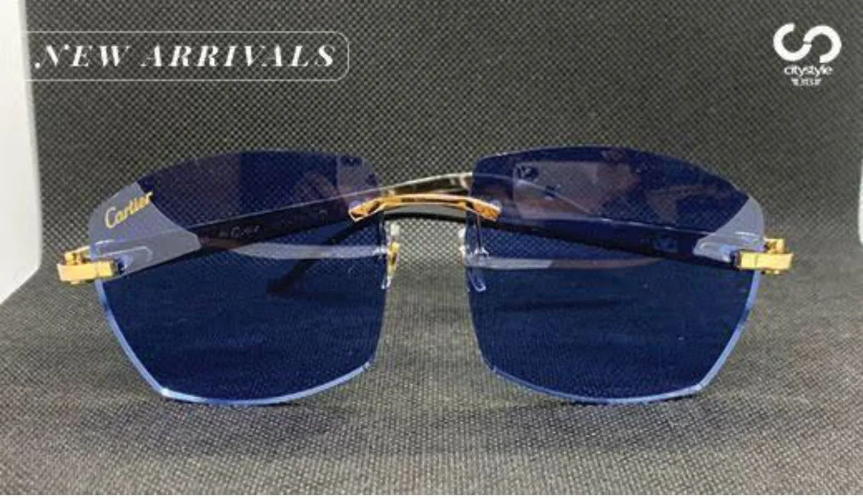 Gold Decor C Black Buffs with Blue Lenses