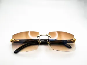 Gold Decor C Black/Cream Buffs with Cart 6 Hennessy Brown Lenses