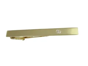 Gold Toned Etched Paramedic Star of Life Symbol Square Tie Clip