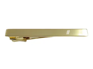 Gold Toned Etched Pound Sign Hash Tag Symbol Square Tie Clip