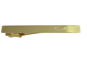 Gold Toned Etched Religious Ichthys Fish Square Tie Clip