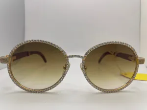Gold Woods w/ Diamond Frame & Brown Oval Lenses
