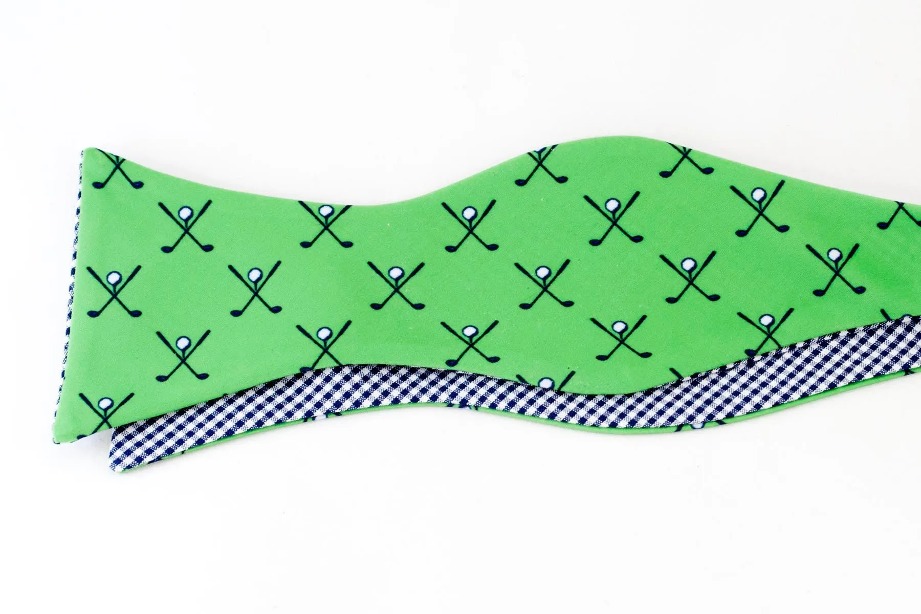 Golf Bow Tie - green & navy