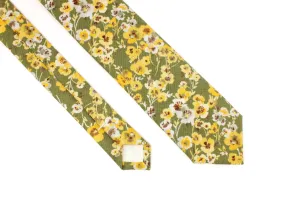 Green and Gold Floral Tie