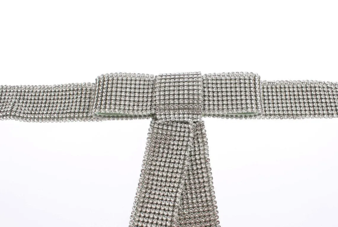 Green Silk Clear Real Crystal Waist Belt