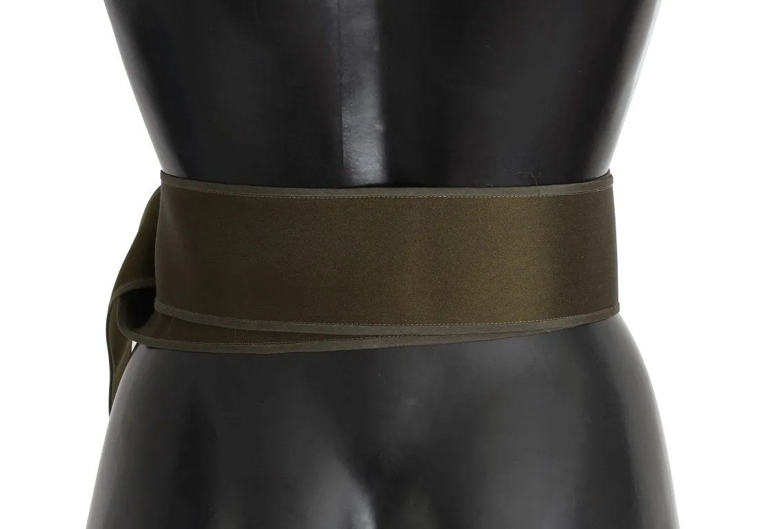 Green Silk Wide Belt