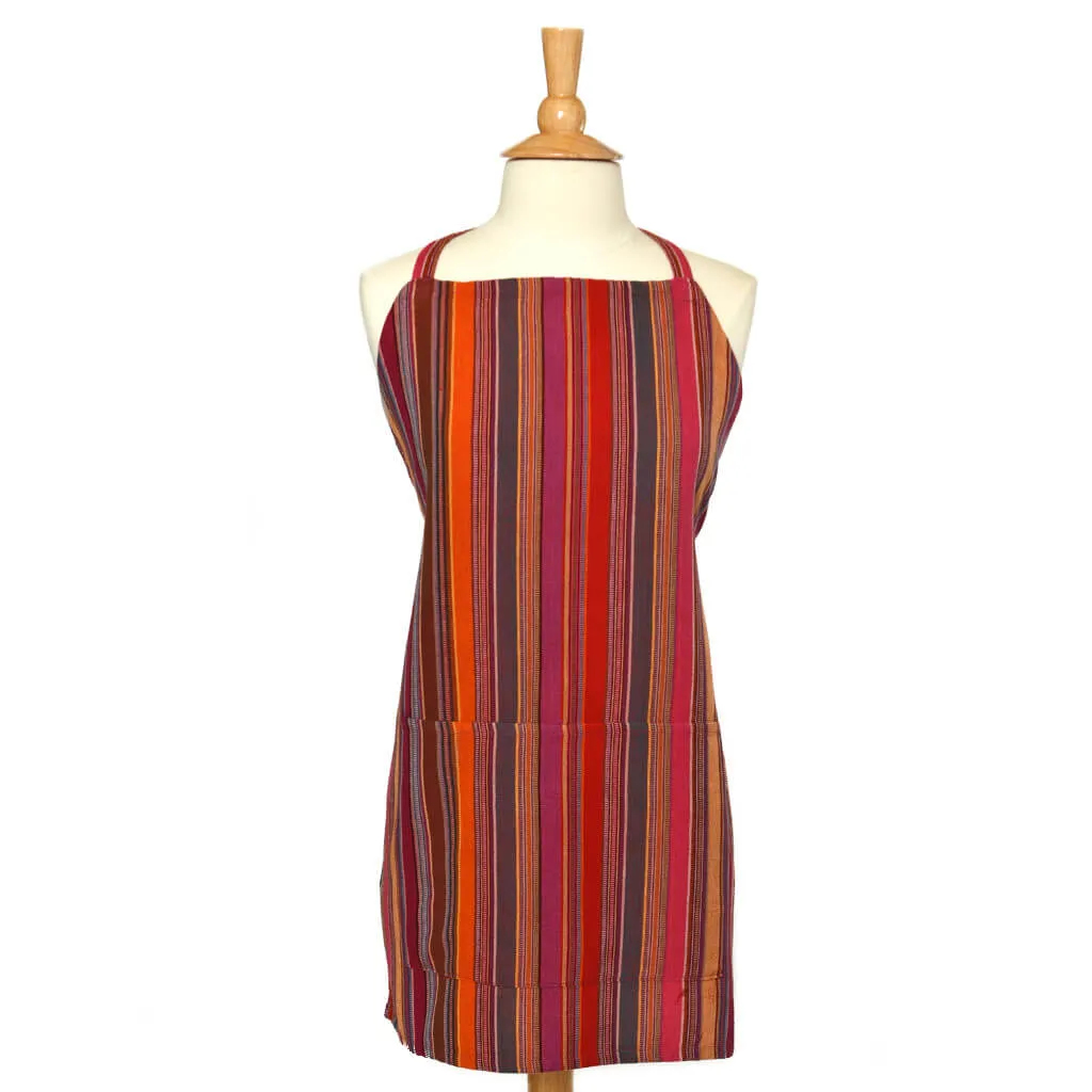 Hand Woven Bib Apron | Berry Jubilee Stripes