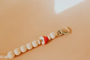 Handmade Mushroom Pacifier Clip | Bead Sprout