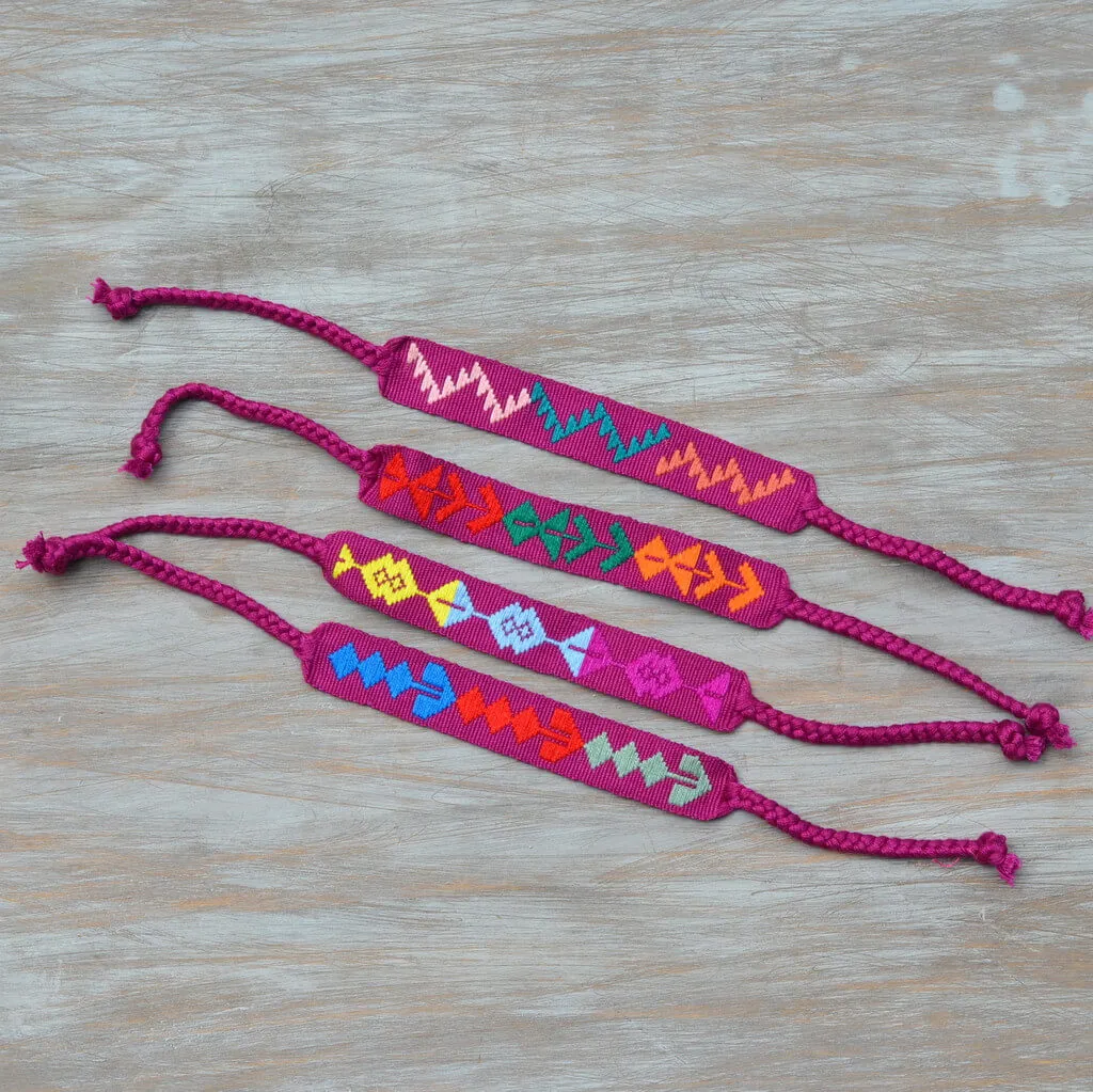Handwoven Napkin Ties | Magenta