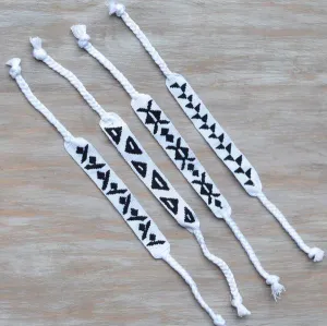 Handwoven Napkin Ties | White