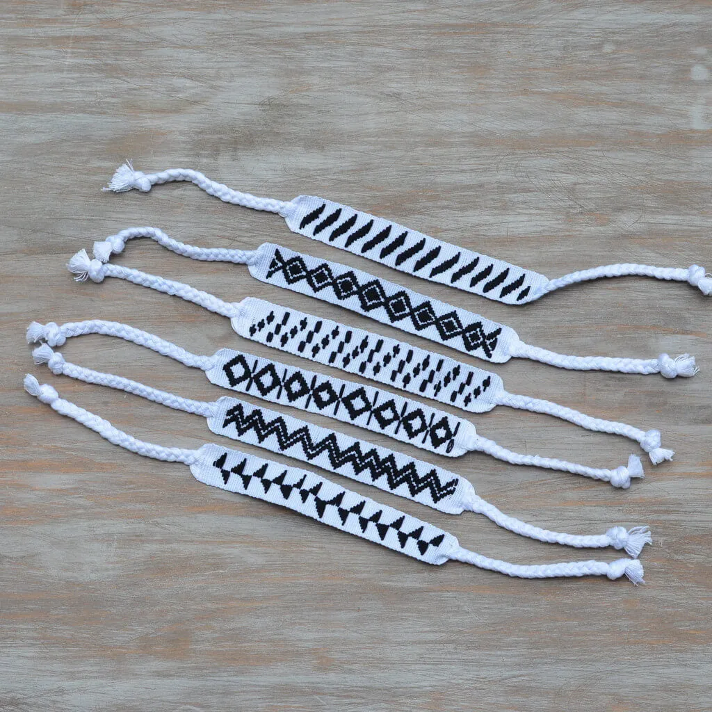 Handwoven Napkin Ties | White
