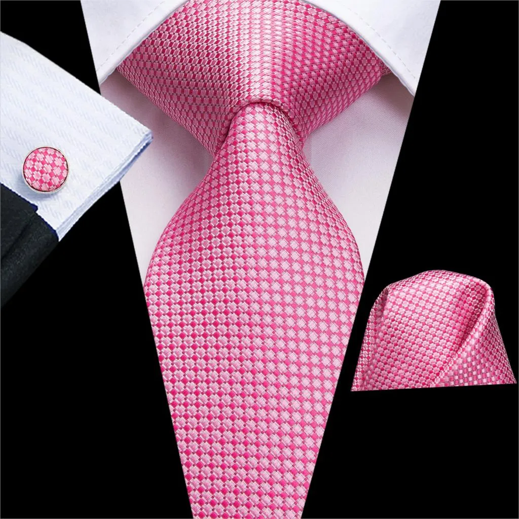 Hi-Tie Navy Blue Red Dot Silk Wedding Tie For Men Hanky Cufflink Mens Gift Tie Set Business Party Dropshipping Fashion Designer
