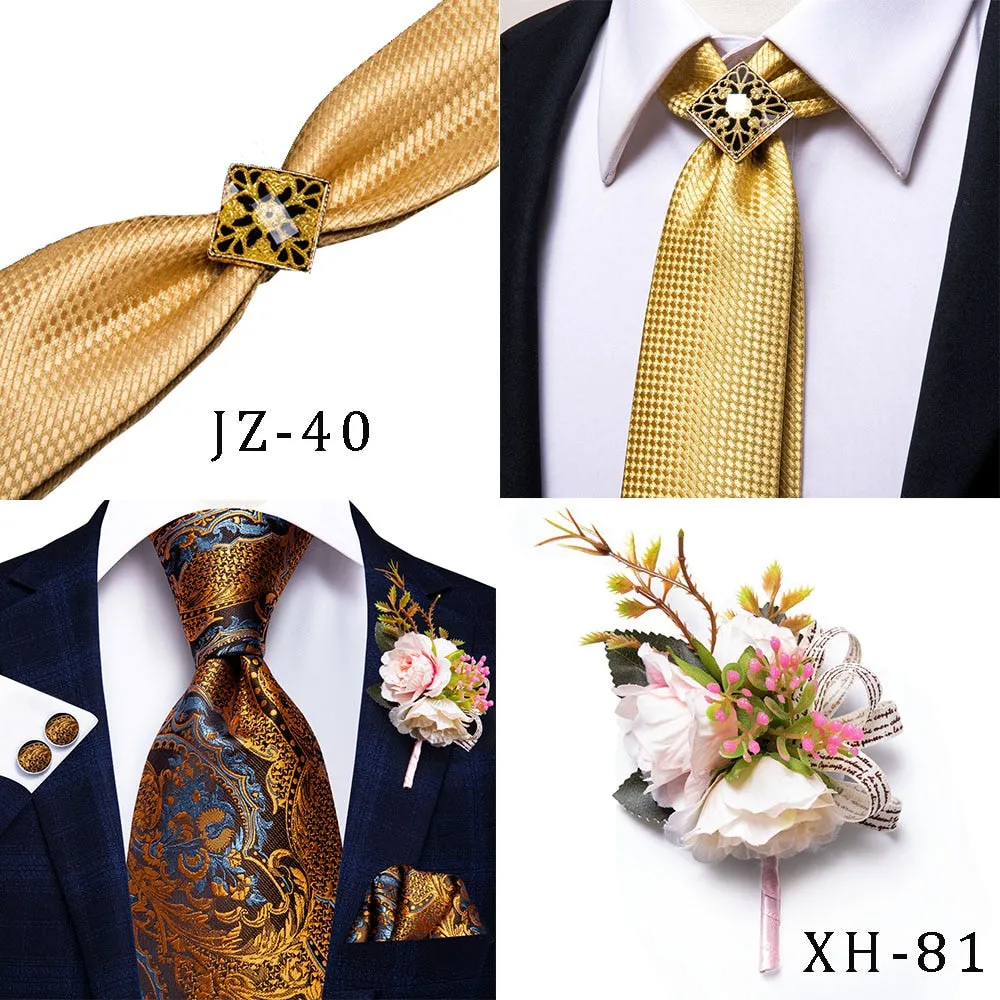 Hi-Tie Peacock Blue Novelty Design Silk Wedding Tie For Men Hanky Cufflinks Gift Mens Necktie Set Business Party Dropshipping
