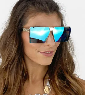 Hip To Be Square Glasses in Blue Mirror