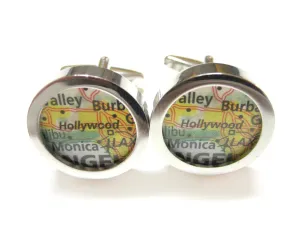 Hollywood California Map Cufflinks