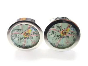 Jackson Mississippi Map Cufflinks