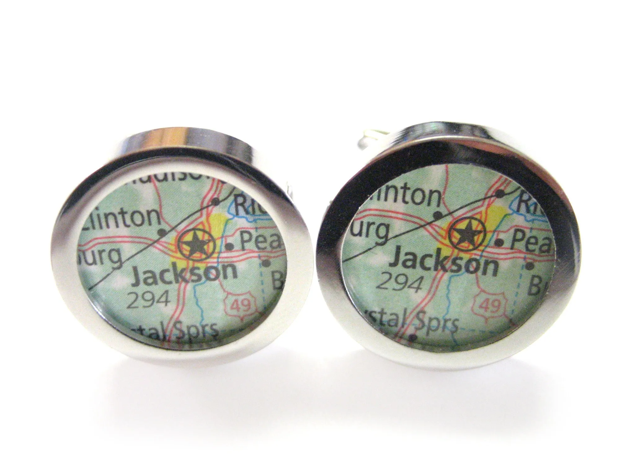 Jackson Mississippi Map Cufflinks