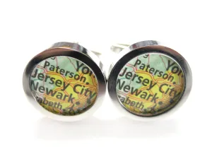 Jersey City New Jersey Map Cufflinks