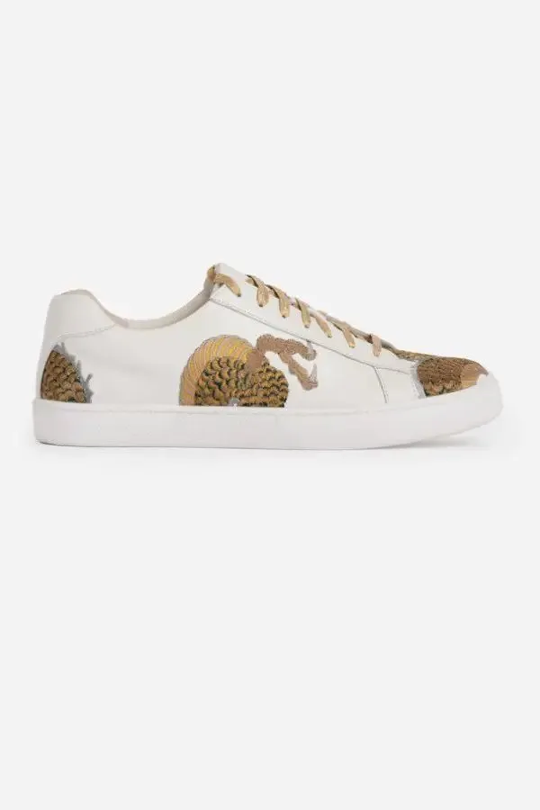 Johnny Was JWLA White/Multi Dragon Sneaker Boho Chic JWS6421 NEW
