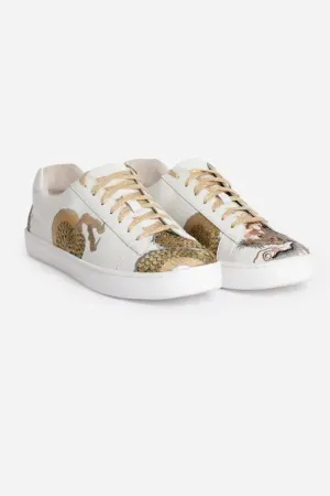 Johnny Was JWLA White/Multi Dragon Sneaker Boho Chic JWS6421 NEW