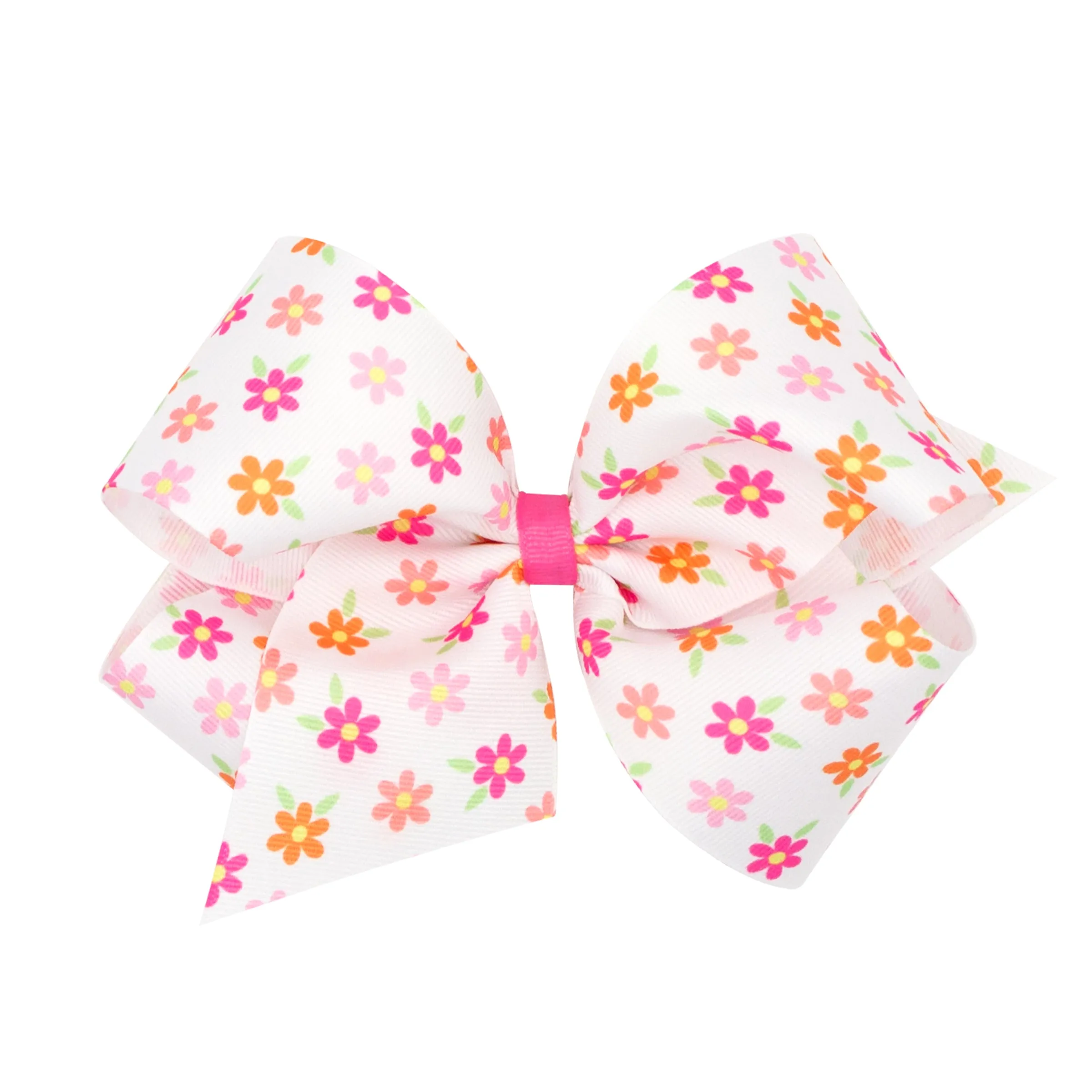 King Flower Print Hair Bow on Clippie